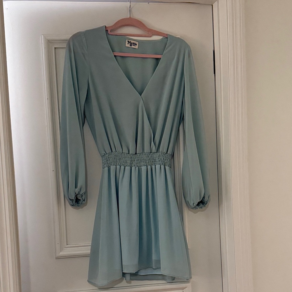 Show Me Your MuMu Light Blue Long Sleeve Dress